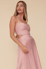 LACE ME UP DRESS - PINK