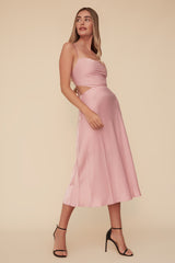 LACE ME UP DRESS - PINK