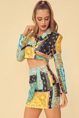 MIAMI SUNSET MATCHING SKIRT SET - MULTICOLOR