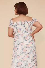 SUPER BLOOM FLORAL MAXI DRESS - WHITE/MULTI