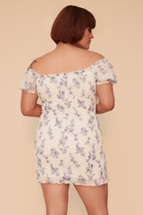 BELLFLOWER SMOCKED MINI DRESS - WHITE/MULTI