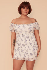 BELLFLOWER SMOCKED MINI DRESS - WHITE/MULTI