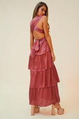 UNDER IT ALL TIERED MAXI DRESS - MAUVE