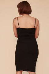 FEELING YOU BODYCON DRESS WITH BELT - BLACK