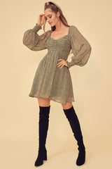 PRIMROSE AND PROPER SMOCKED MINI DRESS - SAGE/MULTI
