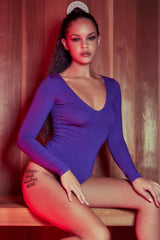 EGO ROUND NECK BODYSUIT - PURPLE