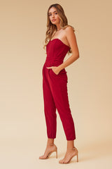 VENICE JUMPSUIT - BURGUNDY