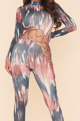 REFLECTION JUMPSUIT - BLUE/MULTI