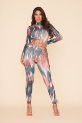 REFLECTION JUMPSUIT - BLUE/MULTI