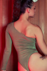 IN SESSION ONE SHOULDER BODYSUIT - SAGE