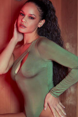 IN SESSION ONE SHOULDER BODYSUIT - SAGE