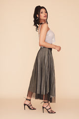 ARI SKIRT - BLACK/SILVER
