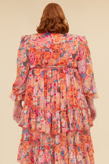 DAYLIGHT MAXI DRESS WITH BELT - ORANGE/MULTI