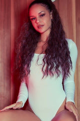 ANIMOSITY SQUARE NECK BODYSUIT - WHITE