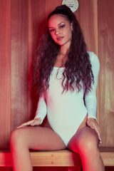 ANIMOSITY SQUARE NECK BODYSUIT - WHITE