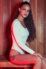ANIMOSITY SQUARE NECK BODYSUIT - WHITE