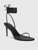 LUCE MINIMALE LACE-UP HEEL - BLACK