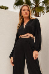 THE READY OR NOT MATCHING PANT SET - BLACK