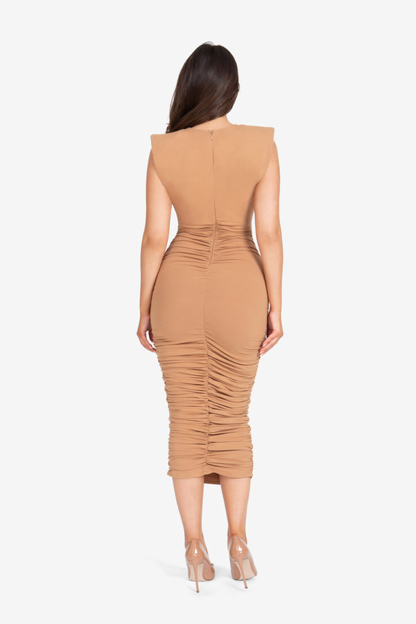 BERNARDI DRESS - COGNAC