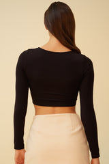 WITCHING HOUR SUPER SOFT CROP TOP - BLACK