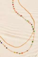 TIME AND TIME AGAIN LAYERED NECKLACE - GOLD/MULTI